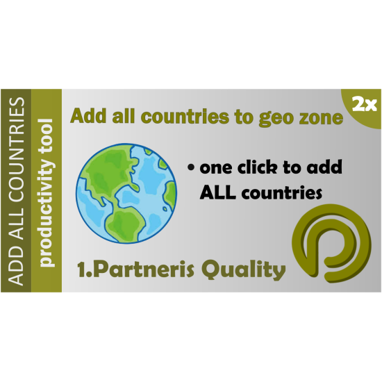 Add all countries to geo zone for OpenCart 2.x Add all countries to geo zone for OpenCart 2.x