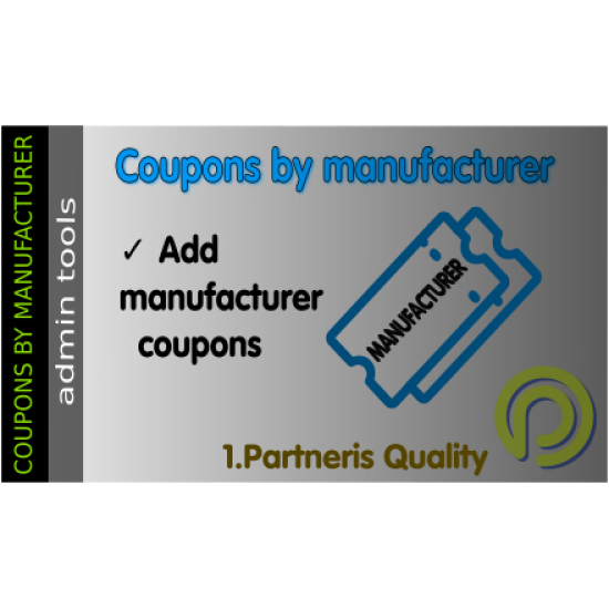 Coupons by manufacturer for OpenCart 3.x Coupons by manufacturer for OpenCart 3.x